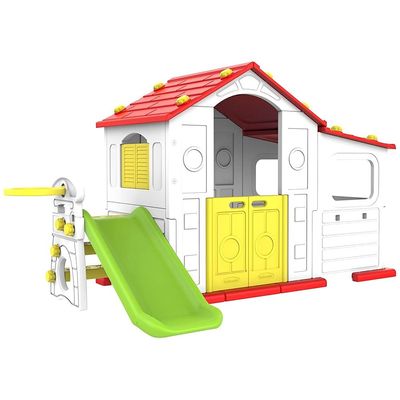 MYTS Indoor playhouse with slide & activity area for kids red